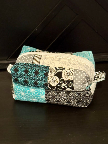 Makeup Bag - Teal Patchwork