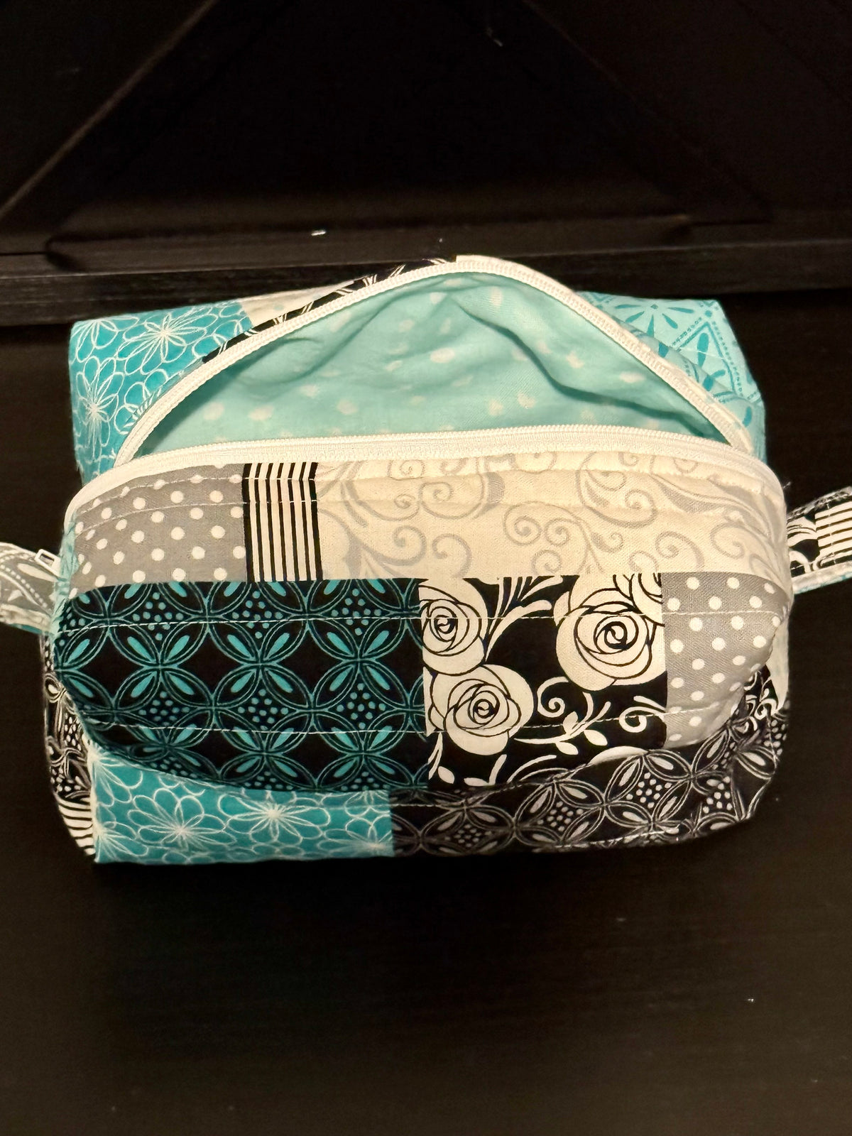Makeup Bag - Teal Patchwork